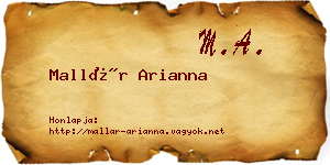 Mallár Arianna névjegykártya